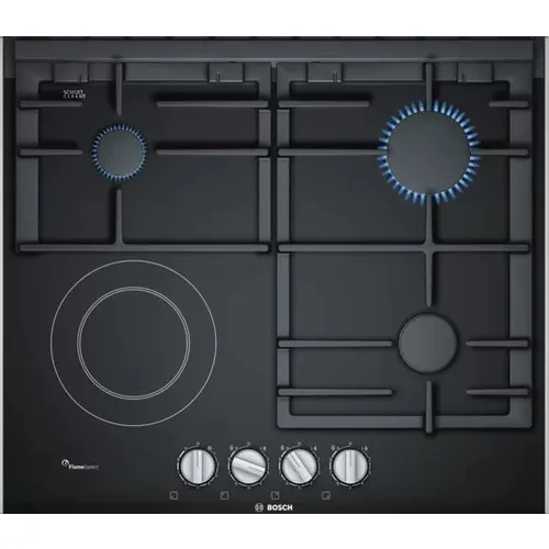 Комбинированная варочная панель Bosch PRY6A6B70Q, 4 конфорки, стеклокерамика, черный