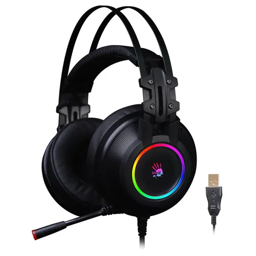 Гарнитура игровая A4TECH Bloody G528C, для компьютера, мониторные, проводные, черный