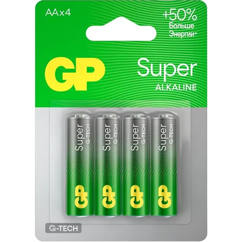 AA Батарейка GP Super 15AA21-2CRSBC4, 4 шт.