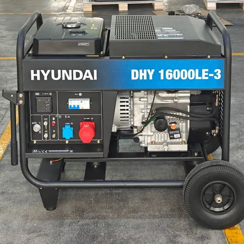 Дизельный генератор Hyundai DHY 16000LE-3, 380 В, 13кВт, на колёсах с АКБ