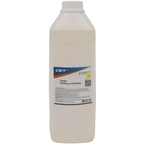 Тонер CET PK294, для Kyocera Ecosys M5521cdn/M5526cdw/M6630cidn/P5021cdn/P5026cdn/P6230cdn, желтый, 500грамм, бутылка