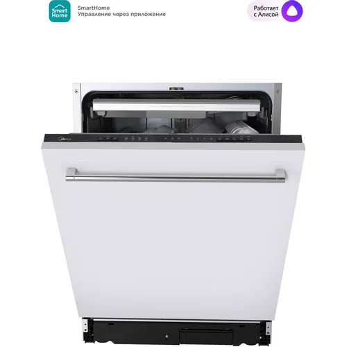 Встраиваемая посудомоечная машина Midea MID60S150i, полноразмерная, ширина 59.8см, полновстраиваемая, загрузка 14 комплектов