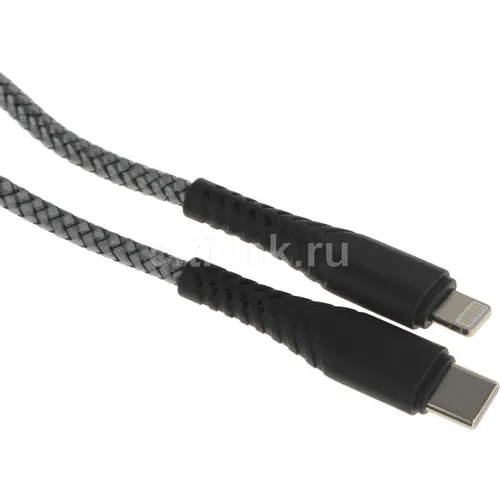 Кабель BORASCO Lightning (m) - USB Type-C (m), 1м, серый [52384]