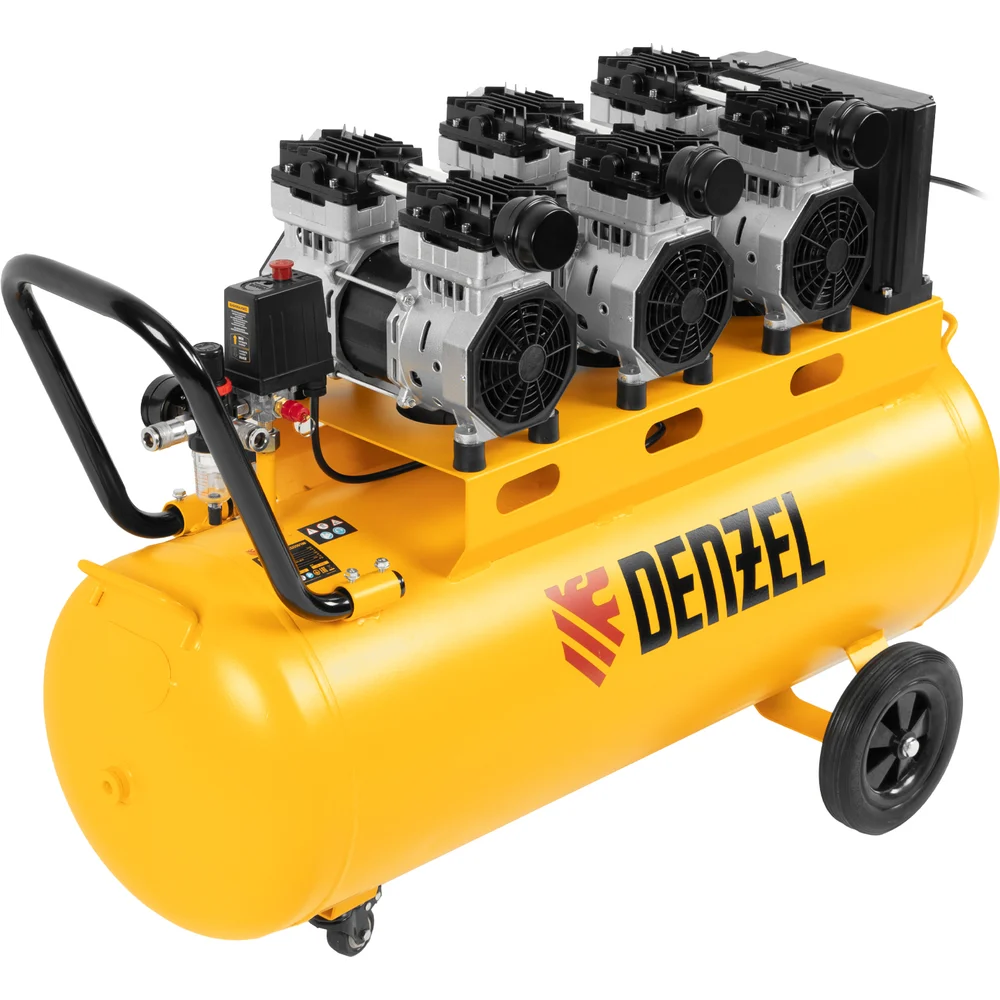Безмаслянный малошумный компрессор Denzel DLS 2250/100 58029