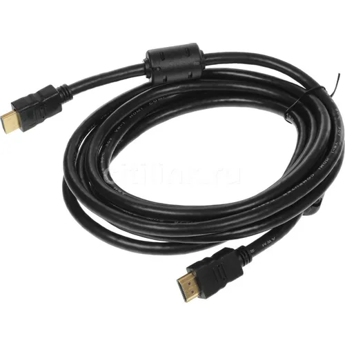 Кабель аудио-видео NingBo HDMI (m) - HDMI (m), ver 1.4, 3м, GOLD, ф/фильтр, черный [hdmi-3m-mg(ver1.4)]