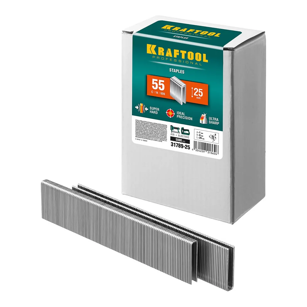 Скобы KRAFTOOL тип 55 31789-25