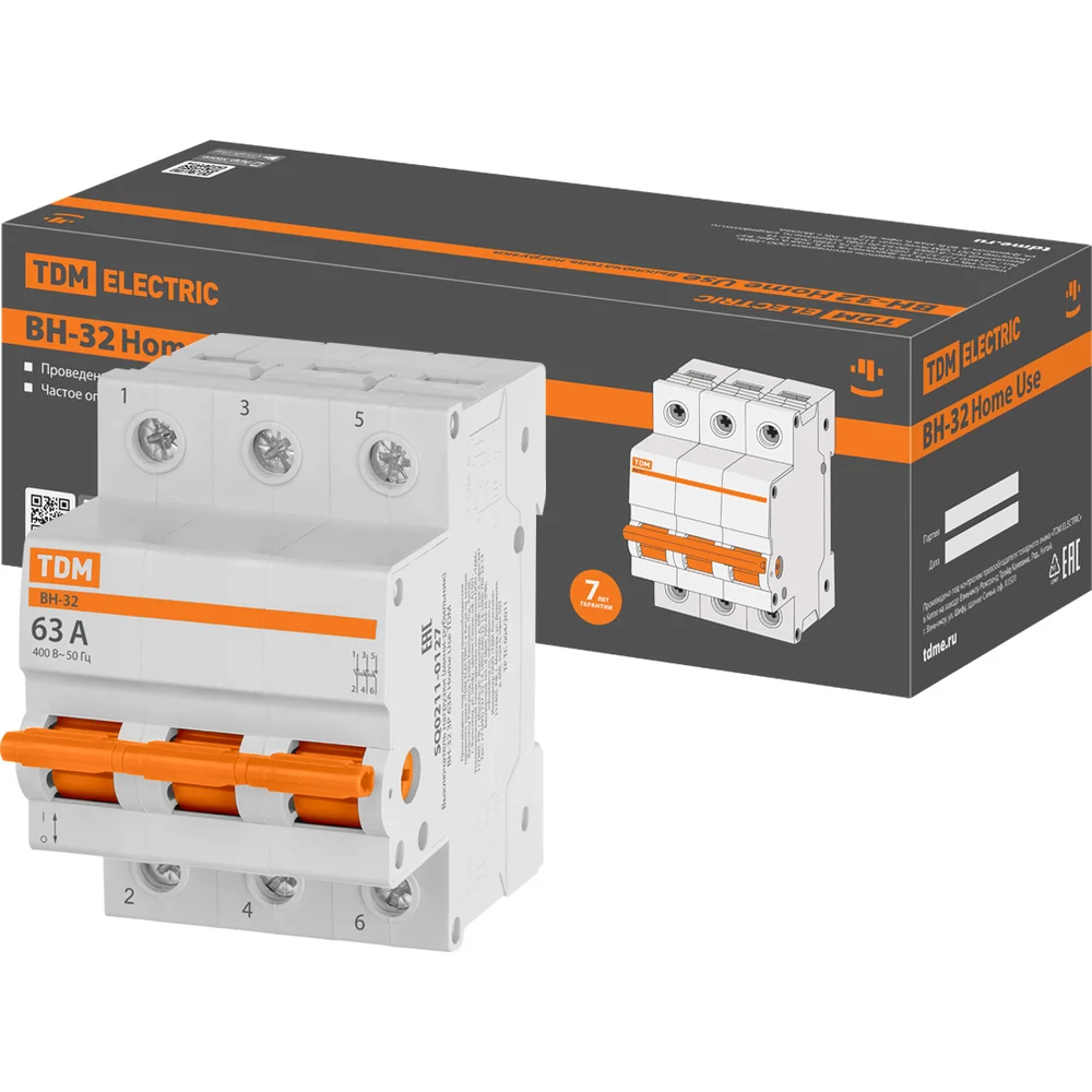 Выключатель нагрузки (мини-рубильник) TDM ВН-32 Home Use SQ0211-0127