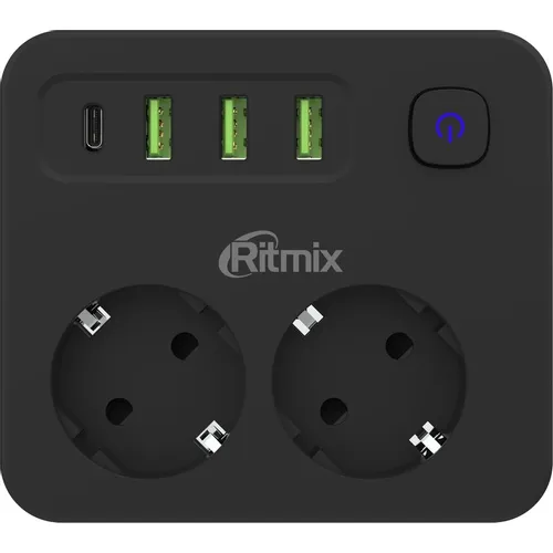 Сетевой фильтр Ritmix RM-023PD, черный