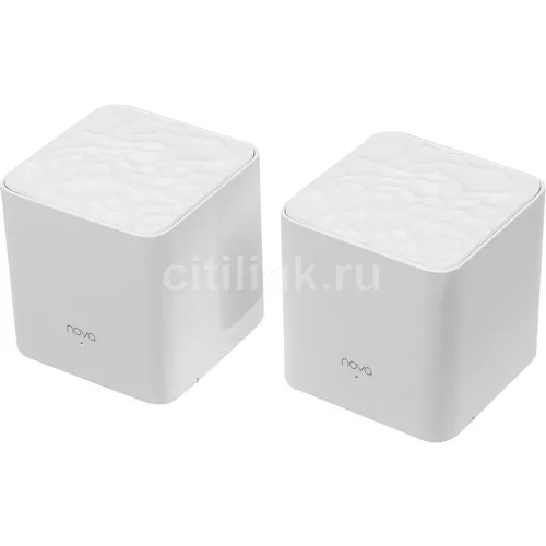 Wi-Fi роутер TENDA Nova MW3, Wi-Fi 5, AC1200, 2.4/5ГГц, 1 LAN, 1 WAN/LAN, белый, 2 шт. в комплекте [mw3(2-pack)]