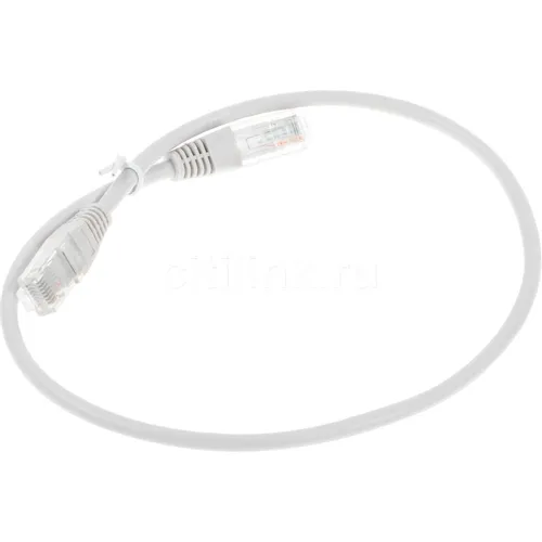 Патч-корд LanMaster вилка RJ-45, вилка RJ-45, кат.5E, ПВХ, 0.5м, серый [twt-45-45-0.5-gy]