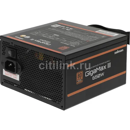 Блок питания Zalman ZM650-GV3 Gen.5, 650Вт, 80 PLUS BRONZE, 120мм, черный, retail