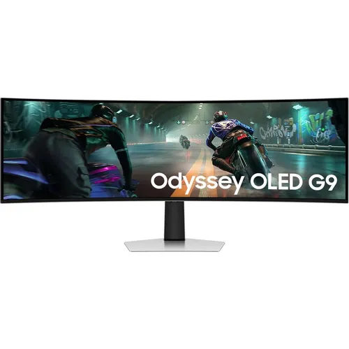 49" Монитор Samsung Odyssey OLED G9 S49DG910SIXCI, 5120x1440, OLED, 144Гц, 1хHDMI, 1хDP, изогнутый, серебристый [ls49dg910sixci]