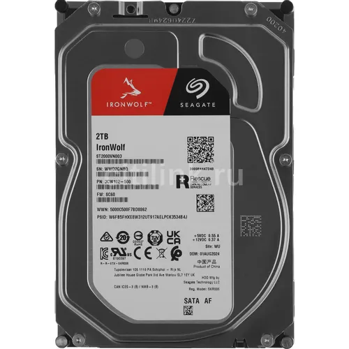 Жесткий диск Seagate Ironwolf ST2000VN003, 2ТБ, HDD, SATA III, 3.5"