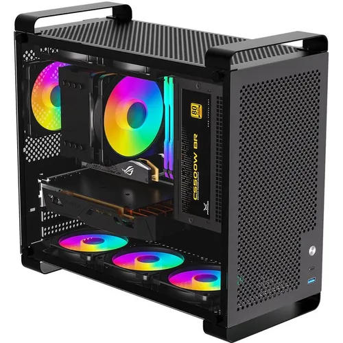 Корпус mATX Accord ACC-GCUB4, Mini-Tower, без БП, черный