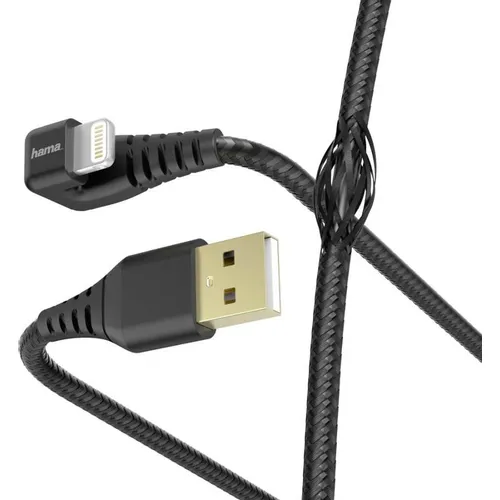 Кабель HAMA Lightning (m) - USB (m), 1.5м, MFI, 2.4A, черный [00187221]