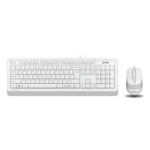Комплект (клавиатура+мышь) A4TECH Fstyler F1010, USB, проводной, белый и серый [f1010 white]