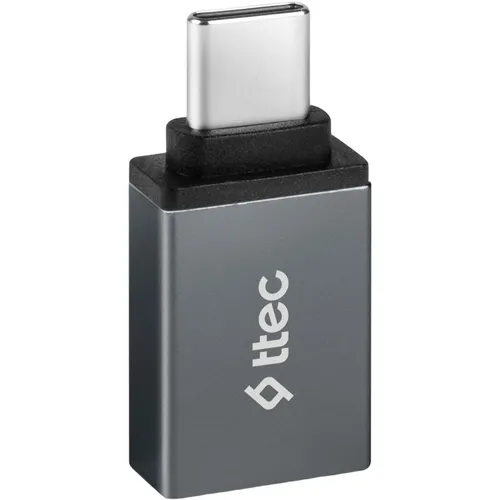 Переходник TTEC 2DK43UG, USB Type-C (m) - USB (f), 0.1м, серый