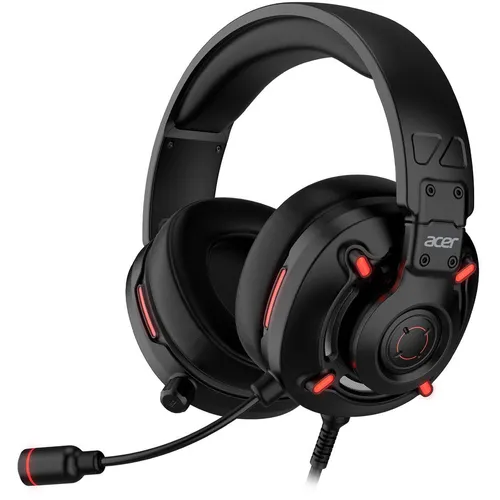 Гарнитура игровая Acer Nitro OHW306, для компьютера, мониторные, проводные, черный / красный [zl.hdsee.00e]