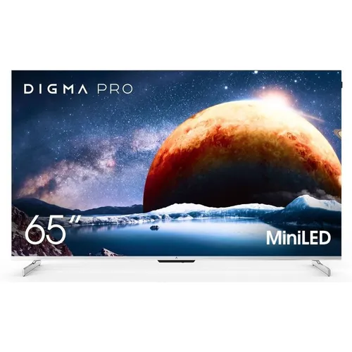 65" Телевизор DIGMA PRO Mini LED 65Q QLED, 4K Ultra HD, СМАРТ ТВ, Android TV, серебристый