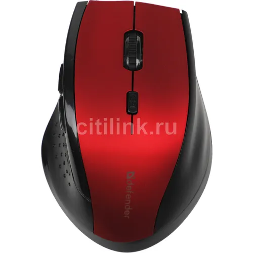 Мышь беспроводная Defender Accura MM-365, радио, оптическая, USB, 1600dpi, красный [52367]