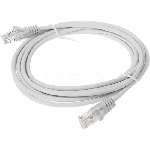 Патч-корд SUPRLAN 10-0144, вилка RJ-45, вилка RJ-45, кат.5E, LSZH, 3м, серый