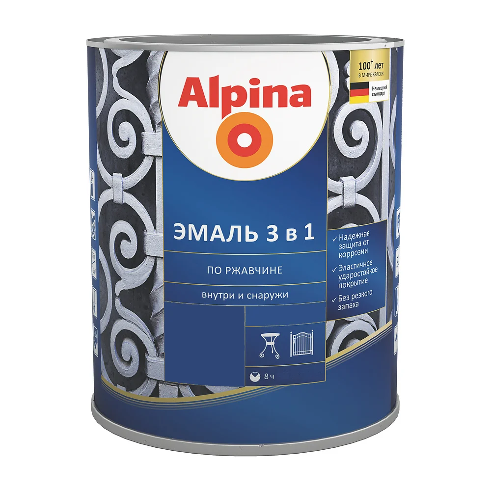 Алкидно-уретановая эмаль по ржавчине ALPINA 948103633