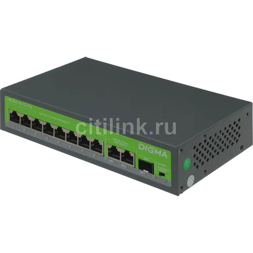 Коммутатор Digma DSP208G-2G-1S-T120, неуправляемый