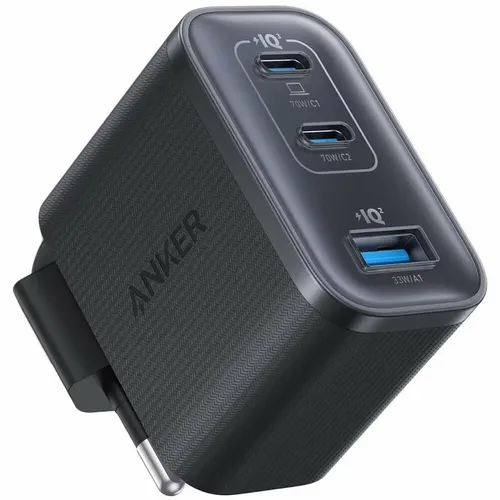 Сетевое зарядное устройство ANKER Nano, USB-A, 2xUSB-C, 70Вт, 3.5A, черный [a121al11]