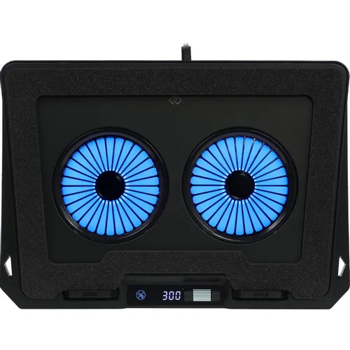 Подставка для ноутбука Digma D-NCP170-2x110RGB, 18", 400х288х45 мм, 2хUSB, вентиляторы 2 х 110 мм, 1250г, черный