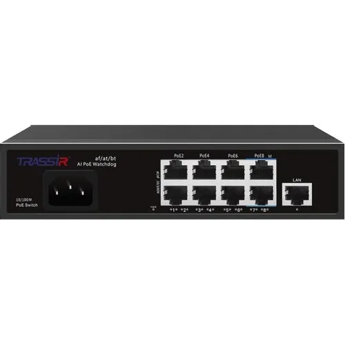 Коммутатор Trassir TR-NS1109-120-8PoE, неуправляемый
