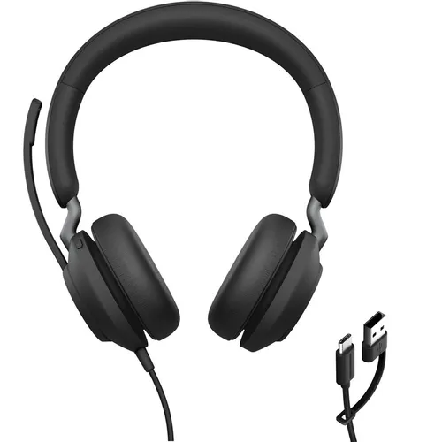 Гарнитура Jabra Evolve2 40 SE USB-C/A, для компьютера/мобильных устройств, накладные, проводные, черный [24189-999-799]