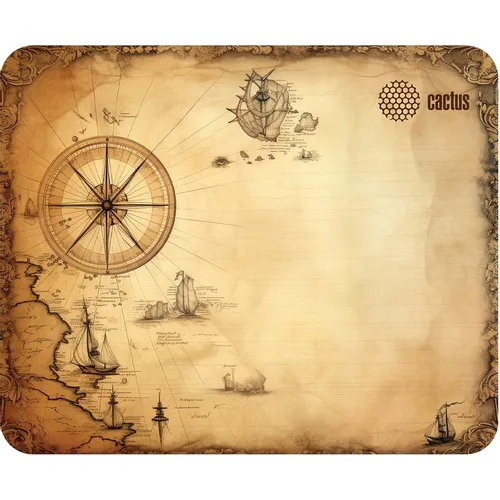 Коврик для мыши Cactus Antique map ткань, 220х180х2мм [cs-mpc-p08xs]