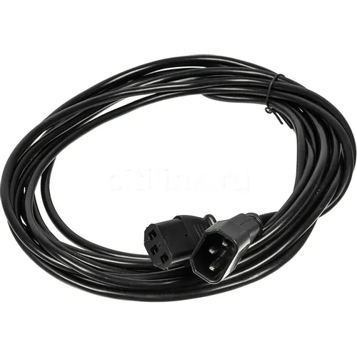 Кабель-удлинитель питания Buro AN23-1008-5, IEC C13 - IEC C14, 5м, черный