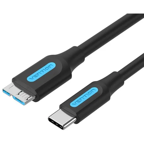 Кабель VENTION CQABF, USB Type-C (m) (прямой) - micro USB B (m) (прямой), круглое, 1м, черный