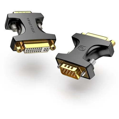 Переходник видео VENTION DDDB0, VGA (m) - DVI-I (f), GOLD, черный