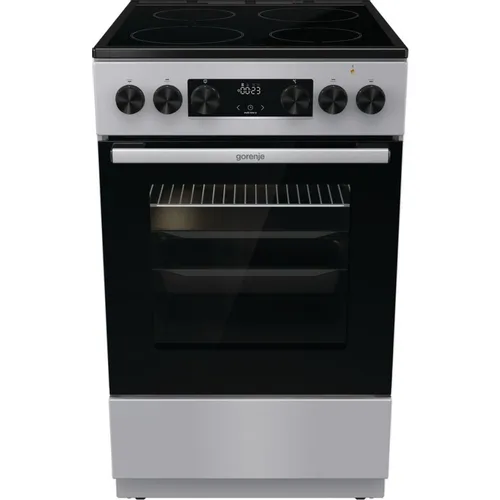 Электрическая плита Gorenje GEC5C41SG, стеклокерамика, без крышки, серый