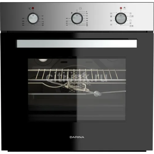 Духовой шкаф электрический Darina 0U5 BDE 112 705 X, 65л, дверца с 2 стеклами, нержавеющая сталь/стекло черное