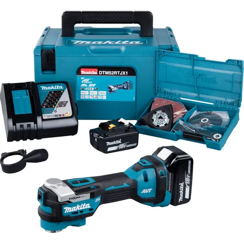 Многофункциональный инструмент Makita DTM52RTJX1, аккумуляторный, 2 АКБ в комплекте