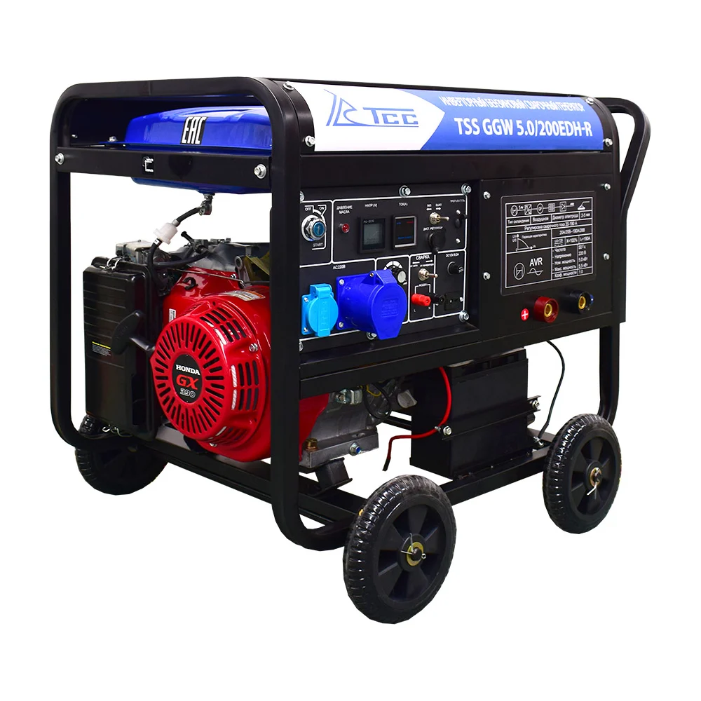 Инверторный сварочный генератор бензиновый ТСС GGW 5.0/200EDH-R Honda GX390 026119