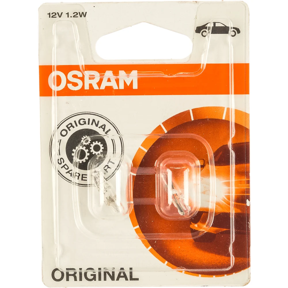 Автолампа Osram W1.2W W2*4.6d 12V /1/10 O-2721-2бл