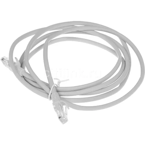 Патч-корд EXEGATE UTP-RJ45-RJ45-5e-2M-LSZH-GY UTP, кат.5E, 2м, 4 пары, алюминий омедненный, многожильный, белый
