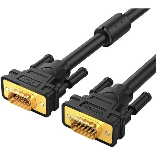 Кабель аудио-видео UGREEN VG101, VGA (m) - VGA (m), 5м, GOLD, ф/фильтр, черный [11632]