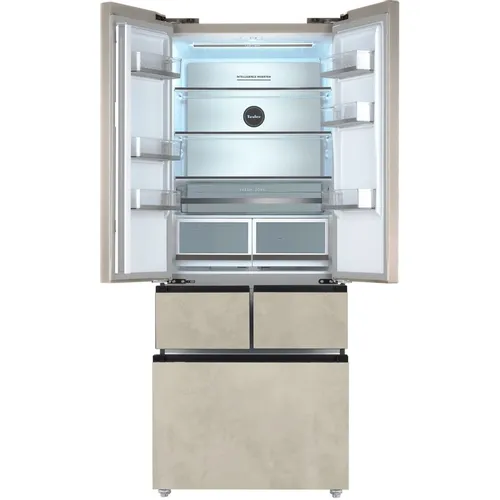 Холодильник двухкамерный TESLER RFD-427BI Full No Frost, French Door, инверторный, бежевый мрамор
