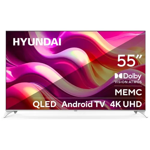 55" Телевизор Hyundai H-LED55QBU7500 QLED, 4K Ultra HD, СМАРТ ТВ, Android, черный