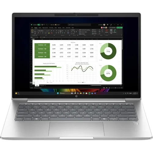 Ноутбук HP ProBook 4 G1q, 14", IPS, Qualcomm Snapdragon X X1-26-100 2.97ГГц, 8-ядерный, 16ГБ LPDDR5x, 512ГБ SSD, Qualcomm Adreno, Windows 11 Pro, серебристый [b39xgat]