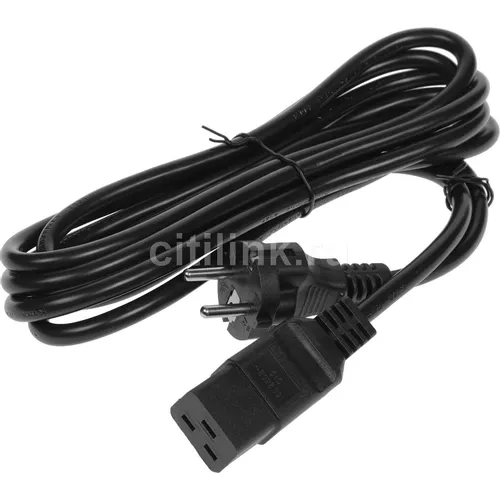Шнур питания Lanmaster (LAN-PP19/SH-3.0-BK) C19-Schuko проводник.:3x1.5мм2 3м 220В 16А черный