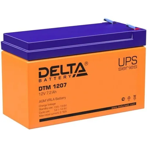 Аккумуляторная батарея Delta DTM 1207 для ИБП, 12В, 7.2Ач