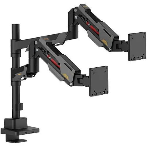 Кронштейн для мониторов ULTRAMOUNTS UM744BG, до 57", до 27кг, крепление к столешнице, поворот и наклон, черный / серый