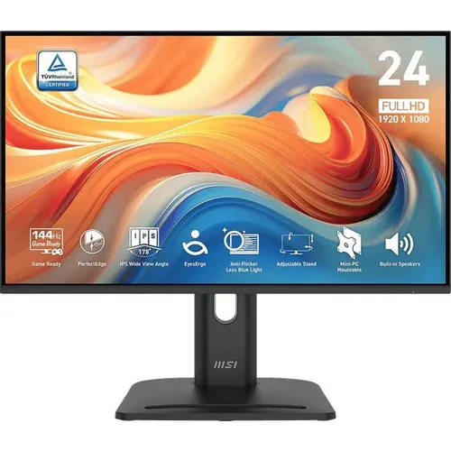 23.8" Монитор MSI Pro MP245PG E14, 1920x1080, IPS, 144Гц, 1хHDMI, 1хDP, черный [9s6-3pe39m-014]