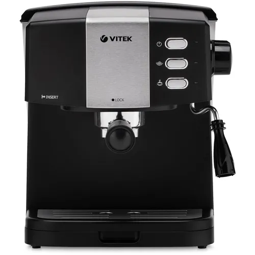 Кофеварка Vitek VT-1523, рожковая, черный /серебристый